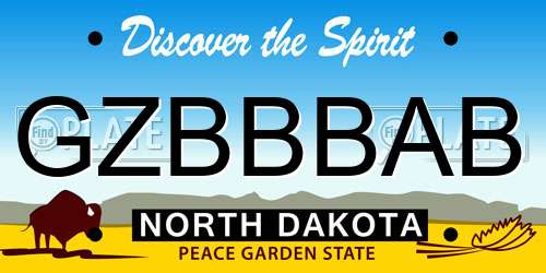 GZBBBAB North Dakota License Plate