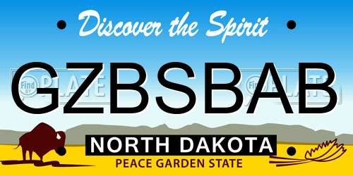 GZBSBAB North Dakota License Plate