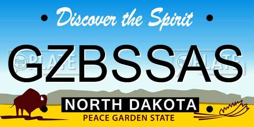 GZBSSAS North Dakota License Plate