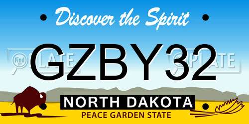 GZBY32 North Dakota License Plate