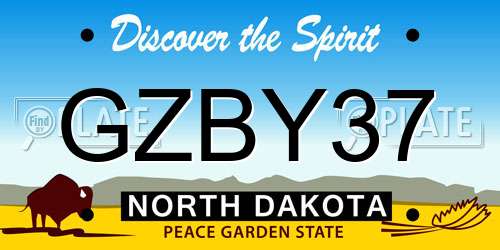 GZBY37 North Dakota License Plate