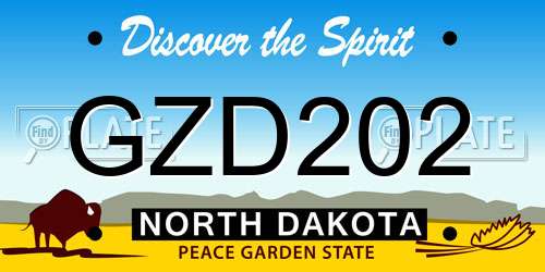 GZD202 North Dakota License Plate