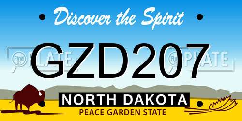 GZD207 North Dakota License Plate