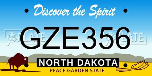 GZE356 North Dakota License Plate