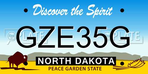 GZE35G North Dakota License Plate