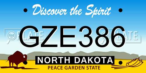 GZE386 North Dakota License Plate