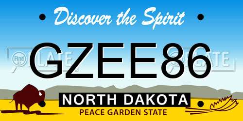 GZEE86 North Dakota License Plate