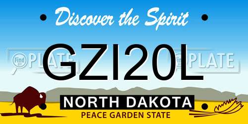 GZI20L North Dakota License Plate