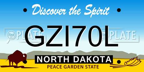 GZI70L North Dakota License Plate
