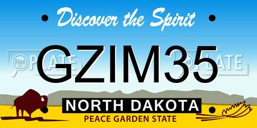 GZIM35 North Dakota License Plate