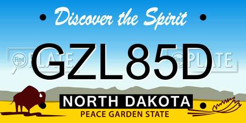 GZL85D North Dakota License Plate