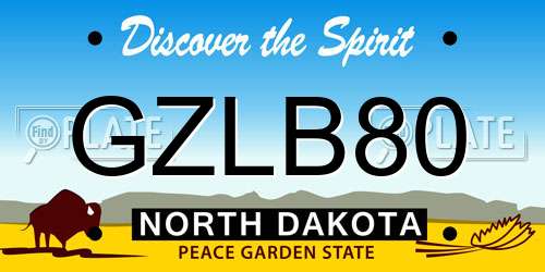 GZLB80 North Dakota License Plate