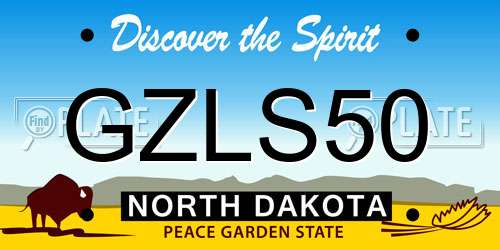 GZLS50 North Dakota License Plate