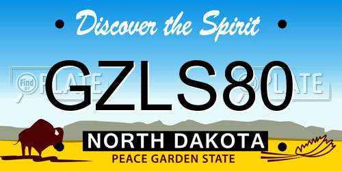 GZLS80 North Dakota License Plate