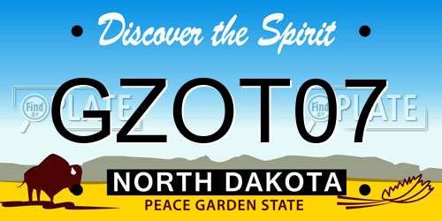 GZOT07 North Dakota License Plate