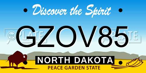 GZOV85 North Dakota License Plate