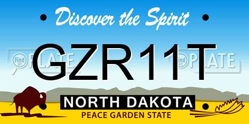 GZR11T North Dakota License Plate