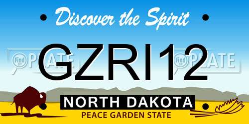 GZRI12 North Dakota License Plate