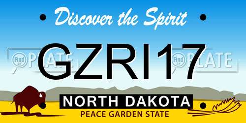 GZRI17 North Dakota License Plate