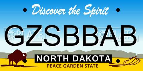 GZSBBAB North Dakota License Plate