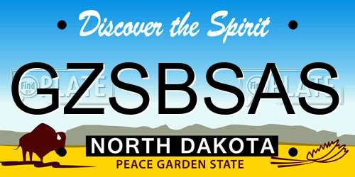 GZSBSAS North Dakota License Plate