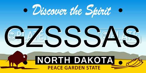 GZSSSAS North Dakota License Plate