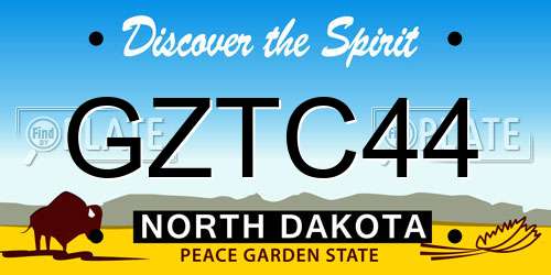 GZTC44 North Dakota License Plate