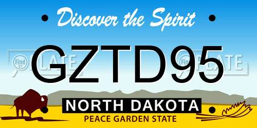 GZTD95 North Dakota License Plate