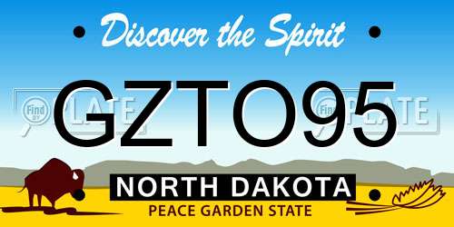 GZTO95 North Dakota License Plate