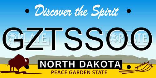 GZTSSOO North Dakota License Plate
