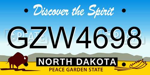 GZW4698 North Dakota License Plate