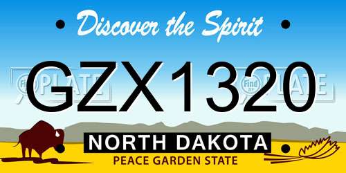 GZX1320 North Dakota License Plate