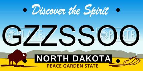 GZZSSOO North Dakota License Plate