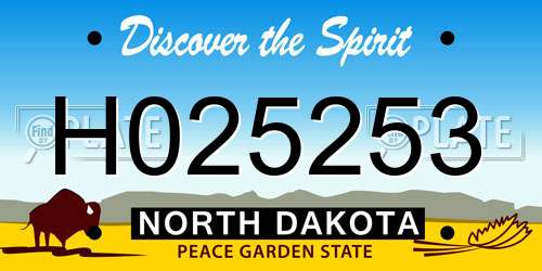 H025253 North Dakota License Plate