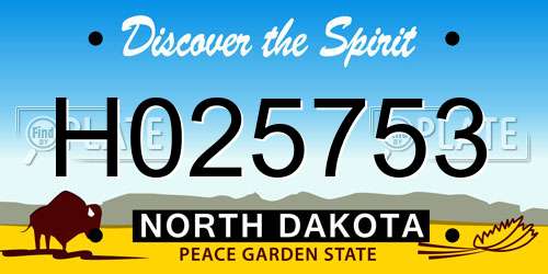 H025753 North Dakota License Plate