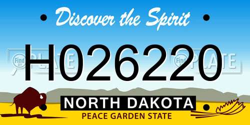 H026220 North Dakota License Plate