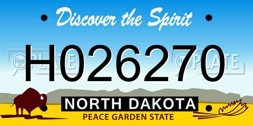 H026270 North Dakota License Plate