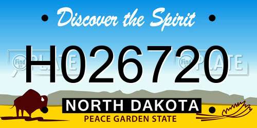 H026720 North Dakota License Plate