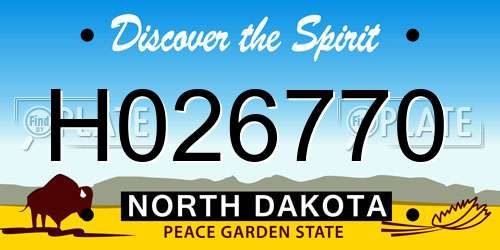 H026770 North Dakota License Plate