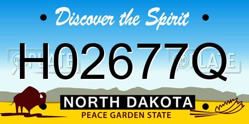 H02677Q North Dakota License Plate