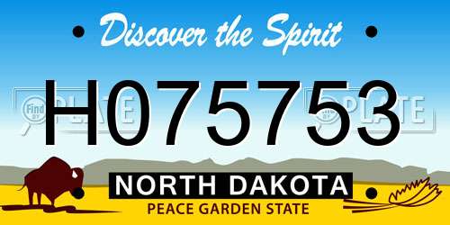 H075753 North Dakota License Plate