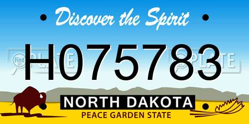 H075783 North Dakota License Plate
