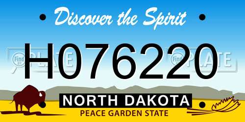 H076220 North Dakota License Plate
