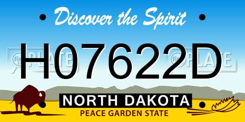 H07622D North Dakota License Plate