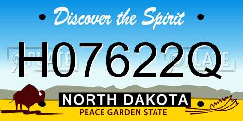 H07622Q North Dakota License Plate