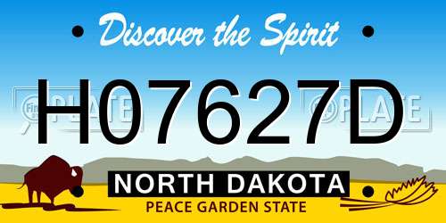 H07627D North Dakota License Plate