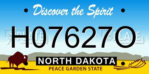 H07627O North Dakota License Plate