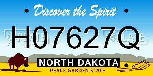 H07627Q North Dakota License Plate