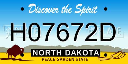H07672D North Dakota License Plate
