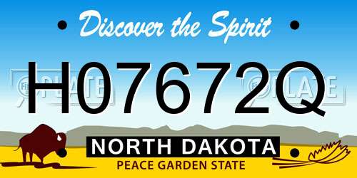 H07672Q North Dakota License Plate